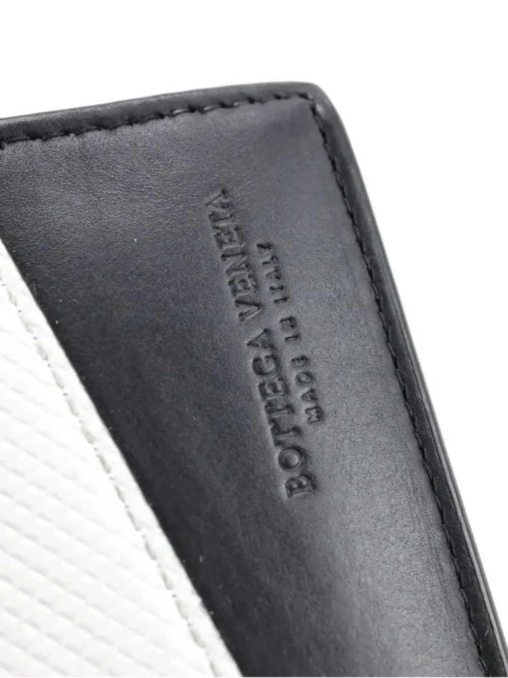 Bottega Veneta Two-Tone Bifold Wallet in White and Black